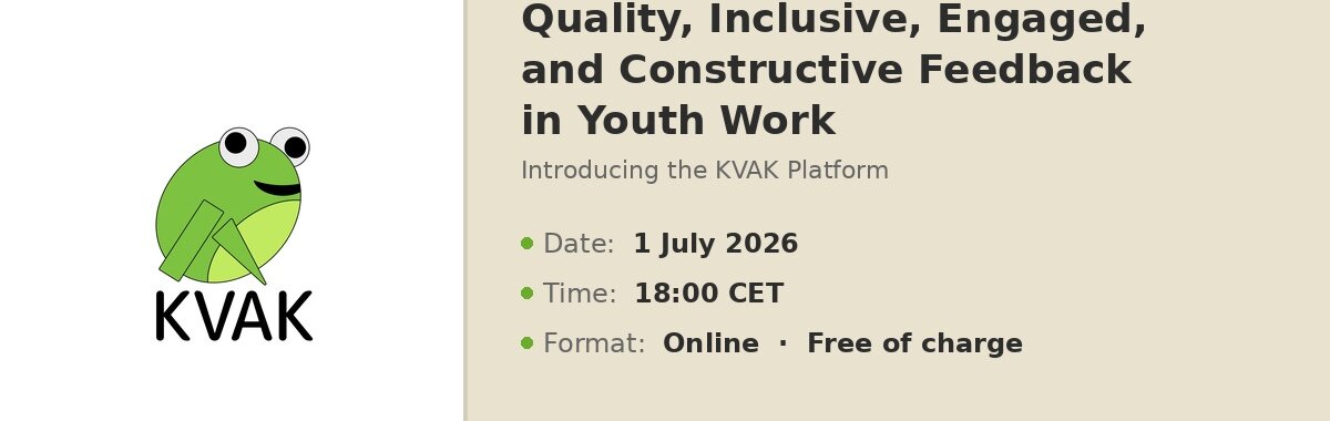 Online Webinar: Quality Feedback in Youth Work — Introducing the KVAK Platform