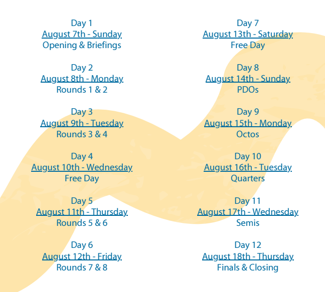 tentative schedule days